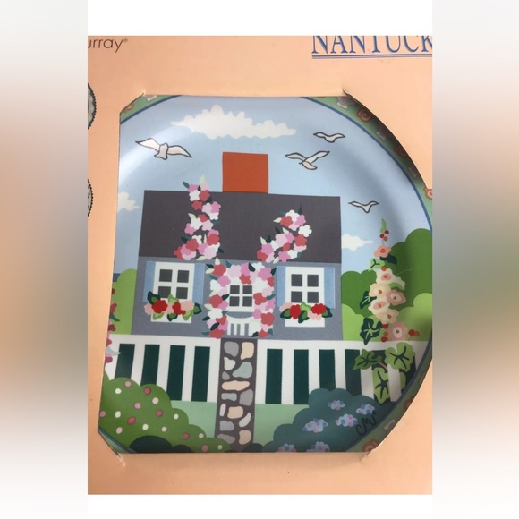 NEW CLAIRE MURRAY NANTUCKET ceramic set of 4 SALAD dessert PLATES - Picture 3 of 6